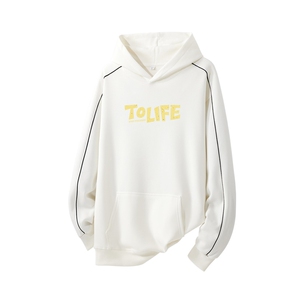 得物供货、复合重磅420克现货连帽卫衣宽松HD019-1-WYT25328-P45,双肩包穿搭学生图片
