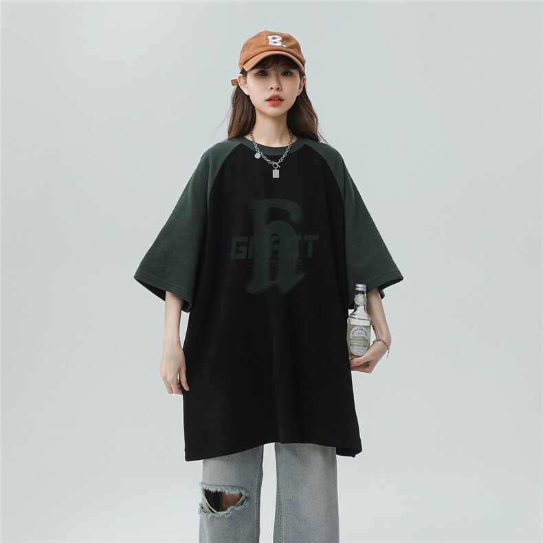 中性风23新款夏季百搭字母印花时尚纯棉宽松短袖T恤DT365P45控68,男装T恤,A247A