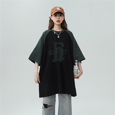 中性风23新款夏季百搭字母印花时尚纯棉宽松短袖T恤DT365P45控68，男装T恤，A247A