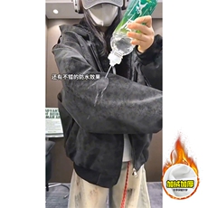 现货高品质美式冬季重磅座山雕大毛毛领pu皮棉衣男女加厚外套，男装皮衣，电商A486
