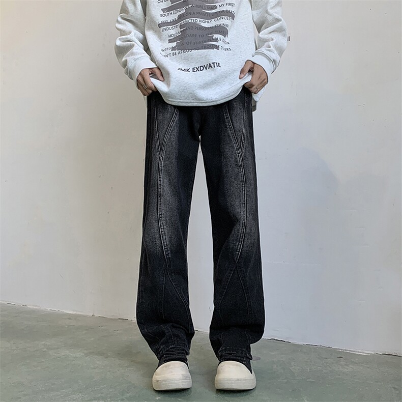 微喇牛仔裤男女秋季美式高街vibe裤子显高显腿长直筒裤70711-p45,男装牛仔裤,星座1008