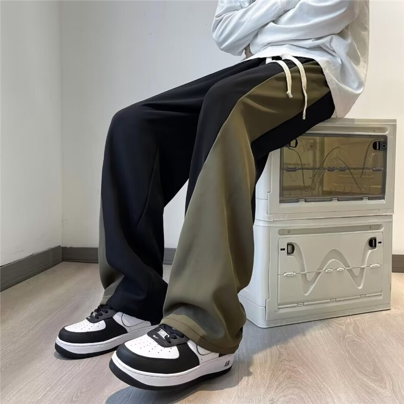 春夏男生休闲运动撞色拼接长裤潮流百搭裤子,男装休闲裤,星座1013