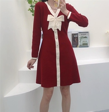 兔绒包蕊纱连衣裙，女装连衣裙，梦由