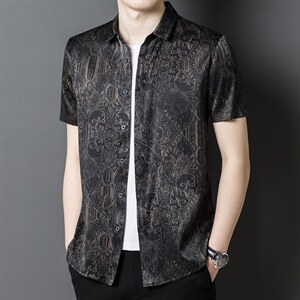 翻领衬衫潮流纯色短袖2024年宽松百搭上衣夏季POLO衫GBN5225，男装Polo衫，钱塘6003（原4033）