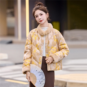 新中式短款羽绒服女2025年冬季新款保暖羽绒外套女图片