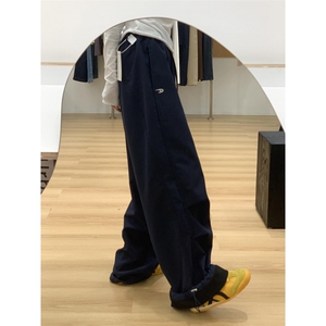 K858-加绒P65常规P45  男宽松直筒休闲裤加绒加厚百搭休闲阔腿裤图片