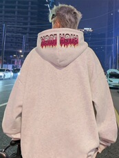 CM105美式重磅连帽卫衣男秋冬潮牌宽松情侣港风oversize外套，女装短外套，星座304A