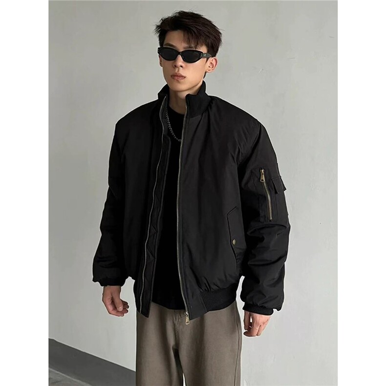 冬季BOMBER棉服男高领飞行服棉衣加厚美式复古休闲棒球服外套,男装棉衣,星座1210-1