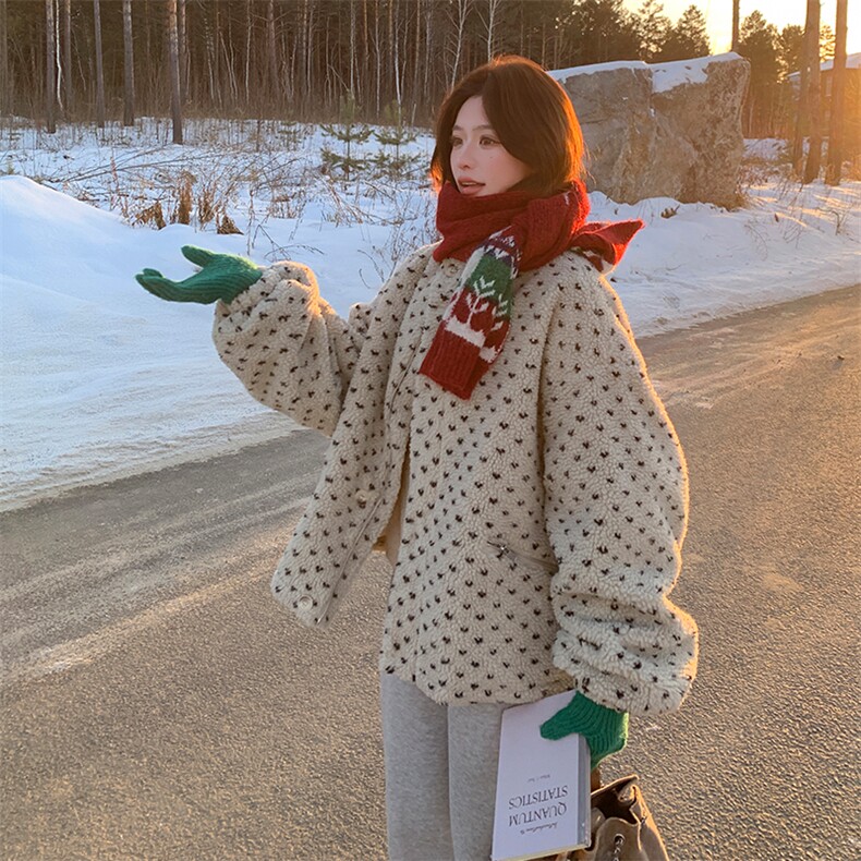 新款现货羊羔毛夹棉外套2C007-518-P195-K288,女装棉衣/棉服,2C007