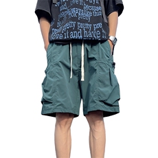 夏季大码休闲裤美式冰丝工装短裤男潮宽松薄款五分裤子225-2-K605，男装牛仔裤，星座225-2