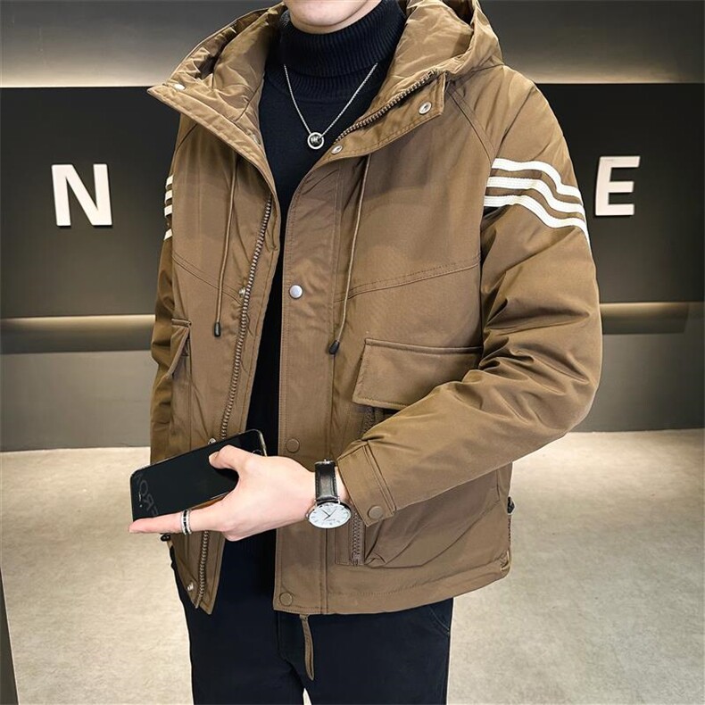DS-A225-2025冬季标新款羽绒服男士短款连帽加厚工装羽绒外套,男装羽绒服,电商A225