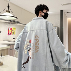 牛仔夹克男大码牛仔外套男茄克NJ77161-P60加绒款-P75，男装夹克，电商A040