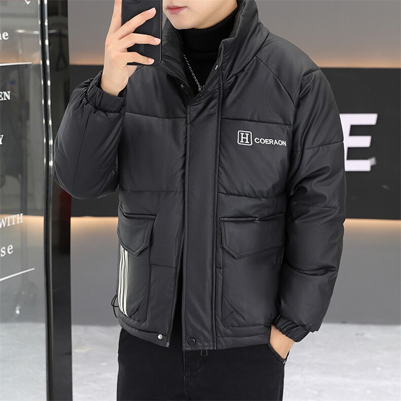 冬季加厚棉衣男休闲立领PU棉衣防水潮流皮衣棉服外套PY903-P115图片