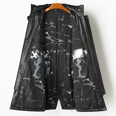W103海宁皮衣男头层牛皮白鸭绒羽绒服中长款连帽皮夹克P980，男装皮衣，电商B360
