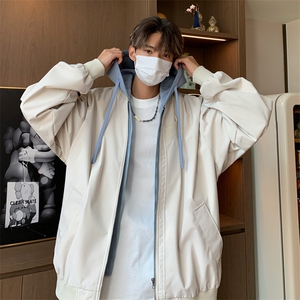 学院风新款假两件夹克男痞帅宽松二开上衣外套DSA157B-J205-P85图片