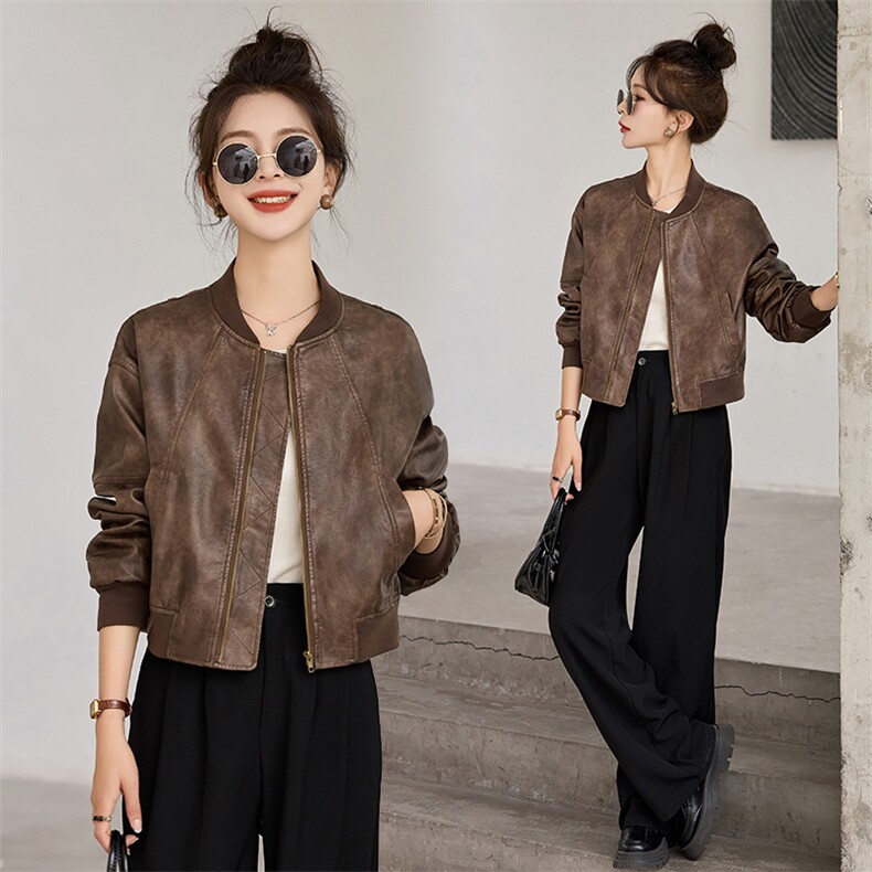 海宁真皮皮衣女2025年春新款绵羊皮高端短款小个子皮夹克外套春秋，女装皮衣，潮流依族