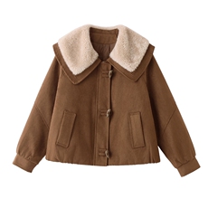 2025年冬季新款时尚潮流舒适柔和皮毛一体棉外套，女装棉衣/棉服，超帛