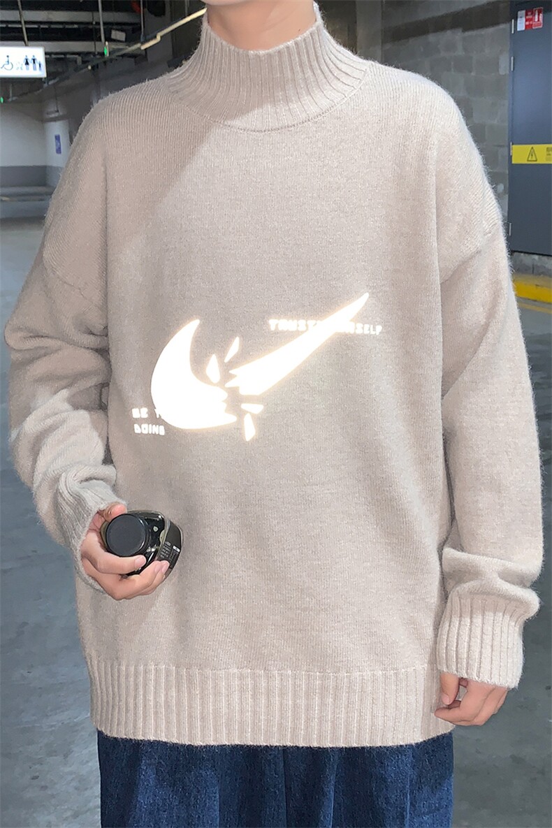 M18111-P45加绒P65半高领毛衣男士大码针织衫男毛线衣男线衫,男装针织衫/毛衣,电商A040