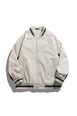 白底平铺小牛津上衣夹克宽松落肩拼色棒球服外套JK701-P65，男装夹克，星座1204-3