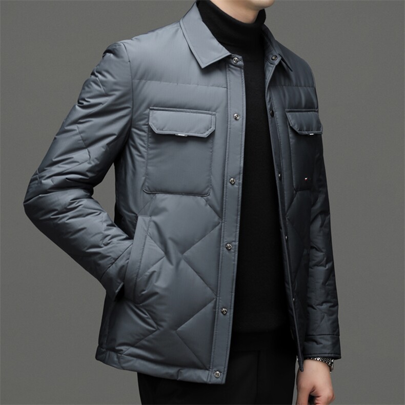 DF22343钱塘2020-2商务百搭简约厚款翻领新款中年男士羽绒服P230,男装羽绒服,钱塘207-2