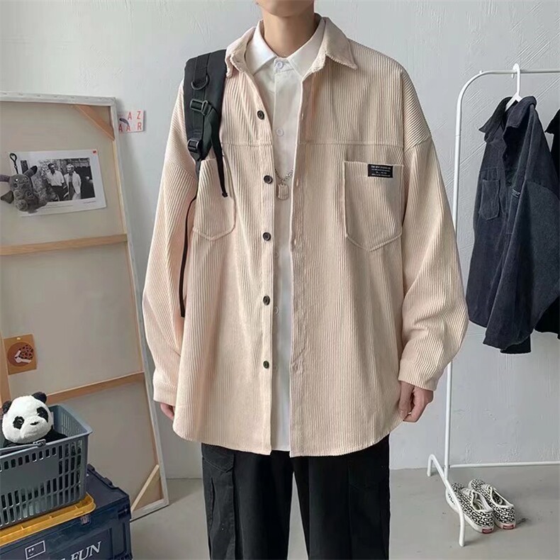 灯芯绒衬衫男士长袖ins宽松休闲外套C105P35,男装衬衫,星座1116-2