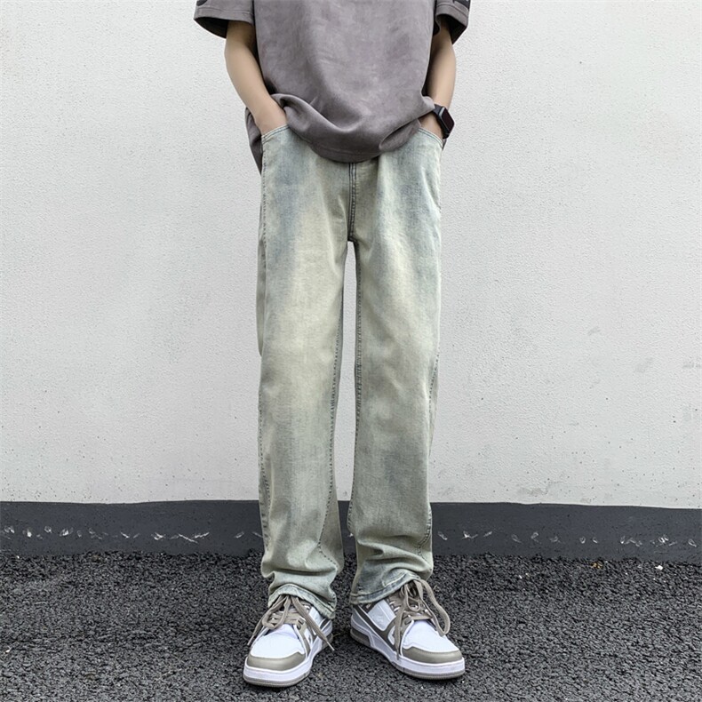 欧美hiphop裤子潮牌痞帅炸街男微喇牛仔裤潮牌直筒裤WH1177-p46,男装牛仔裤,星座1008
