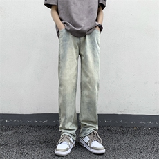欧美hiphop裤子潮牌痞帅炸街男微喇牛仔裤潮牌直筒裤WH1177-p46，男装牛仔裤，星座1008