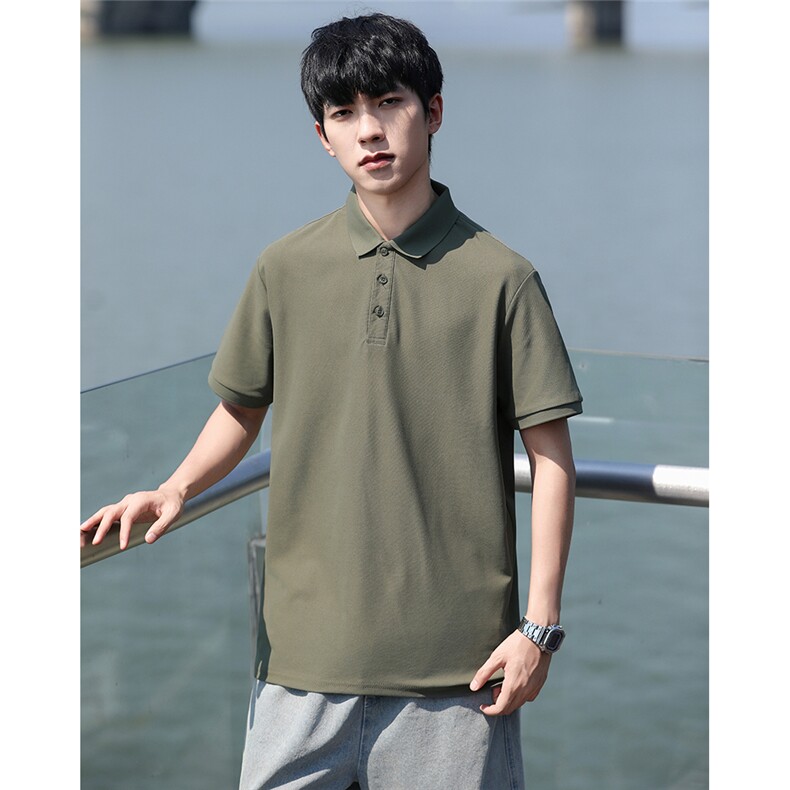 P02短袖男夏季新款纯色潮流半袖上衣休闲透气高级翻领polo衫T恤衫,男装T恤,星座115A-3