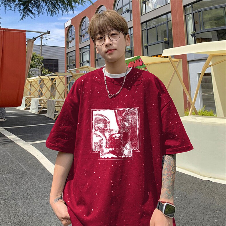 可48小时发货支持抖音得物来样二开美式满天星亮片短袖T恤MTX657,男装T恤,电商A486