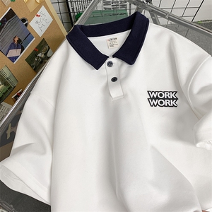 POLO衫 280g重磅抖音高品质短袖男T恤 X416b-1-DT388-P45 限58图片