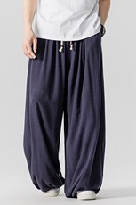 夏季新款大码日系风亚麻棉麻休闲直筒阔腿裤潮男女K303/P75，男装休闲裤，电商A221A
