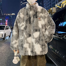 毛茸茸棉袄外套百搭宽松保暖设计感棉衣羊羔绒棉服男加绒加厚Y20，男装棉衣，星座201-2