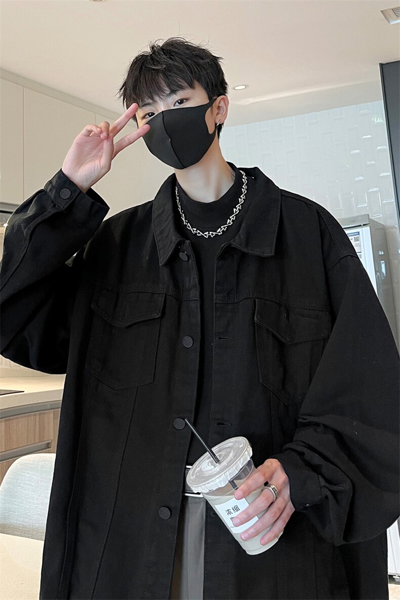 牛仔夹克男大码牛仔外套男茄克NJ77099-P60加绒款-P75,男装夹克,电商A040