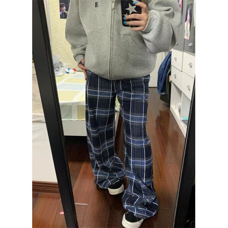 简约原宿气质文艺百搭慵懒格子休闲裤女流行日系时尚KG11,男装休闲裤,星座1116A（原606A-3）