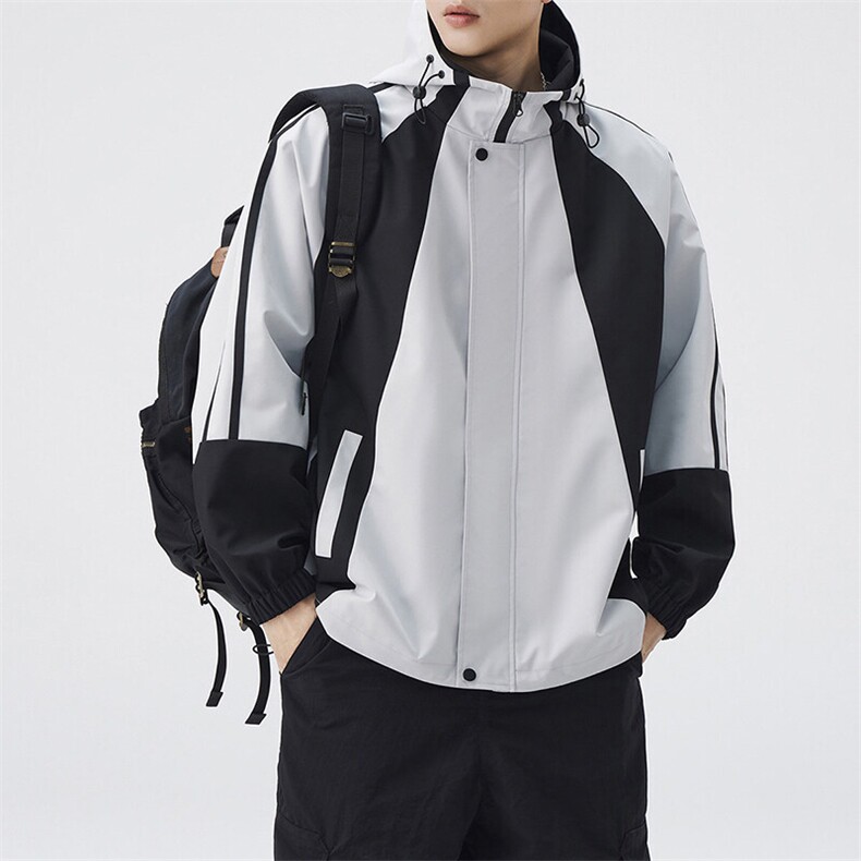 秋季宽松夹克男撞色冲锋衣外套DSA157B-JK7836-P68,男装夹克,电商A157B