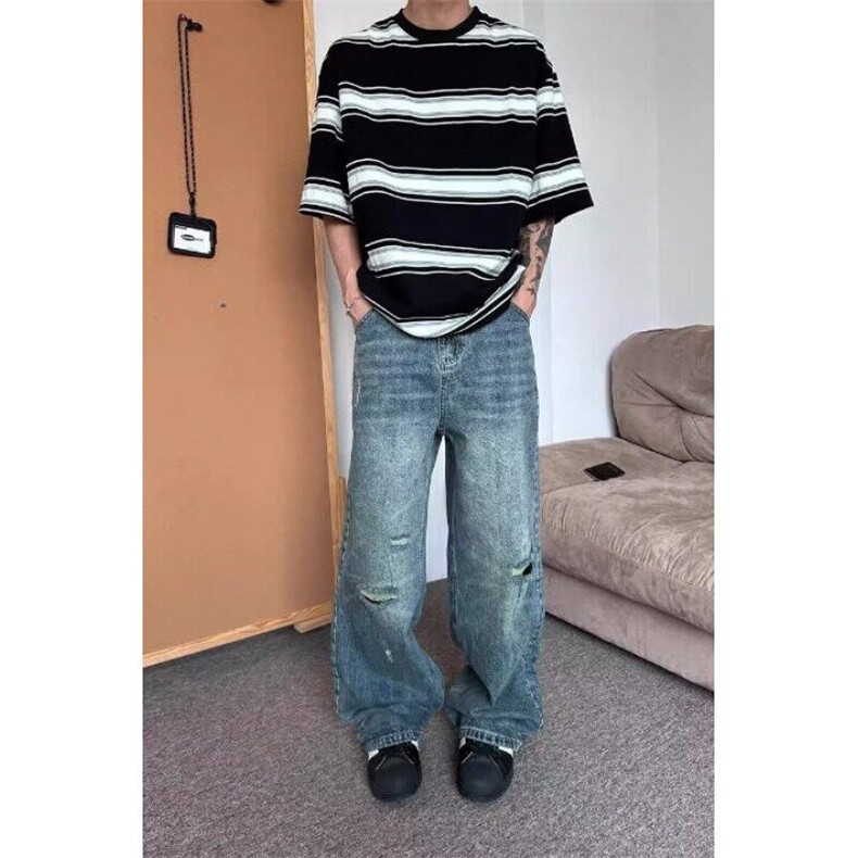 【有货】DYK8025-批50原版质量夏季新款潮牌痞帅炸街阔腿休闲裤子,男装牛仔裤,星座603-2