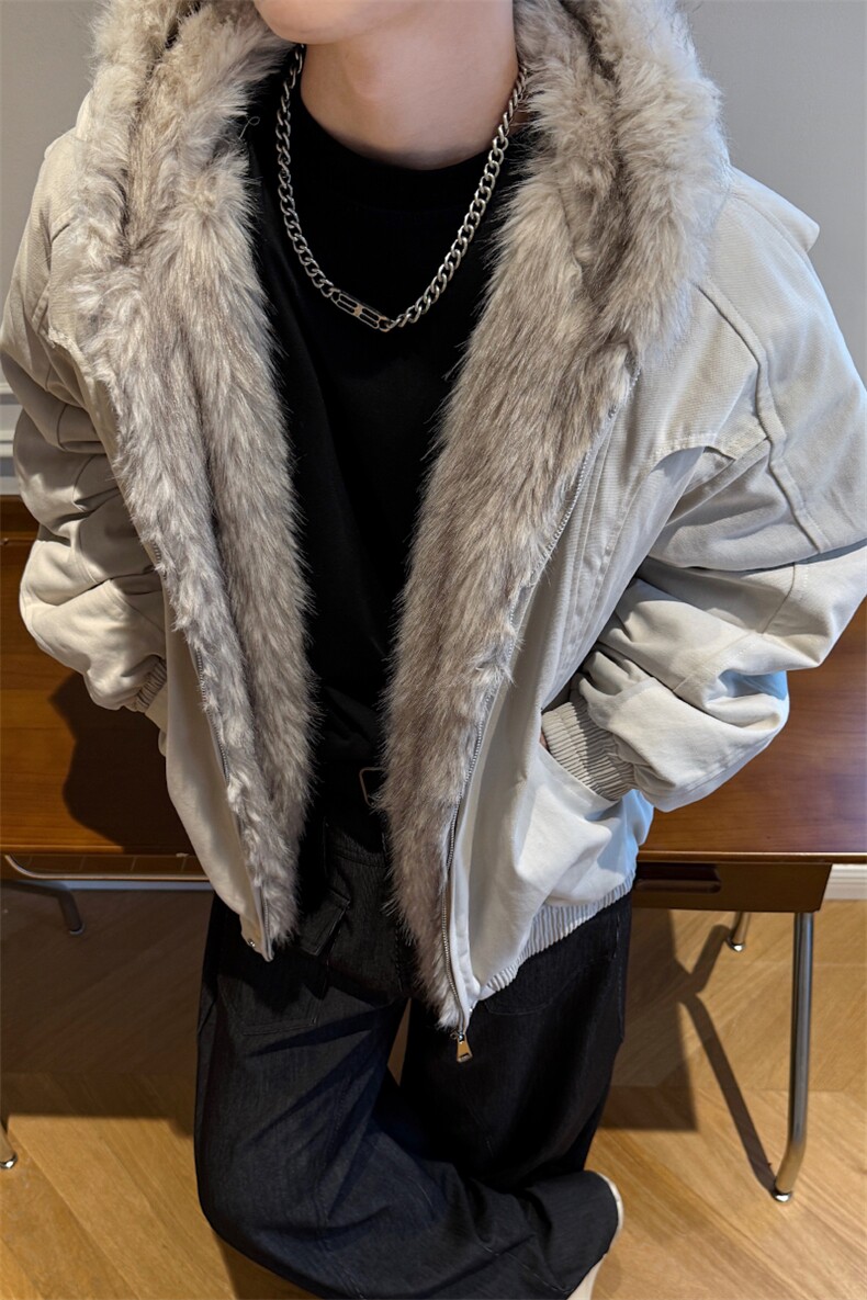 座山雕毛领连帽棉衣外套男冬加厚保暖夹克棉袄XZ514-2-7234-P125,男装夹克,星座514-2(原B239)