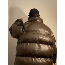 1中性风鳄鱼纹钢印字母图案大码M-5XL潮流棉衣男MY77727P128控168，男装棉衣，星座226-2