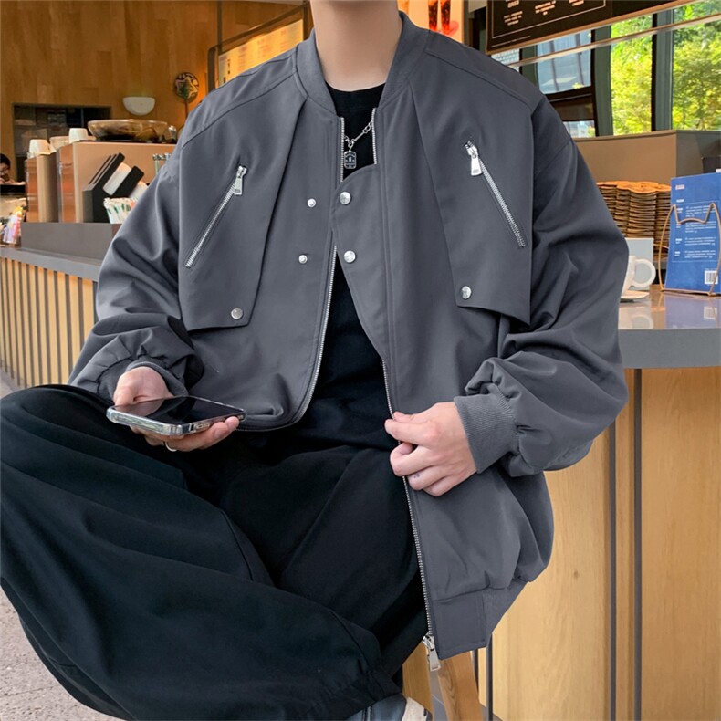2024秋季潮牌宽松休闲棒球服外套美式复古飞行员夹克男JK219-P85,男装夹克,四季星座505