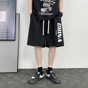 HD74001-P22 华夫格短裤男大码宽松五分裤男直筒中裤图片