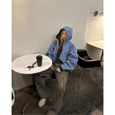 网拉链连帽牛仔棉衣外套男女春秋冬季加厚工装夹克棉服B103-P158，男装夹克，星座910-1