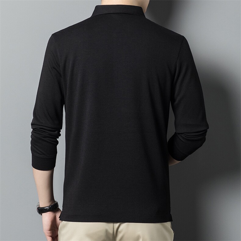 长袖t恤男简约百搭秋季新款男士翻领polo保罗衫男装上衣服饰商务,男装T恤,钱塘6003（原4033）