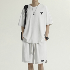 冰丝运动套装夏季薄款凉感速干短袖健身短裤夏装TZ12-特批-70，男装休闲套装，星座718