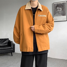 8XL-M春季水洗帆布短款夹克男生vintage美式复古工装外套JK003P98，男装夹克，电商B312