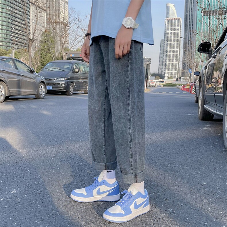 纯色牛仔裤男潮牌韩版潮流百搭蓝色休闲裤高街裤子A080-9231-P30,男装牛仔裤,电商A080
