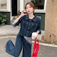 2C093现货牛仔两件套送丝巾6602-p165-k248，女装套装/套裙，2C093