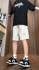 【非网图】夏季休闲短裤男薄款冰丝中裤五分裤男B381/3016图片