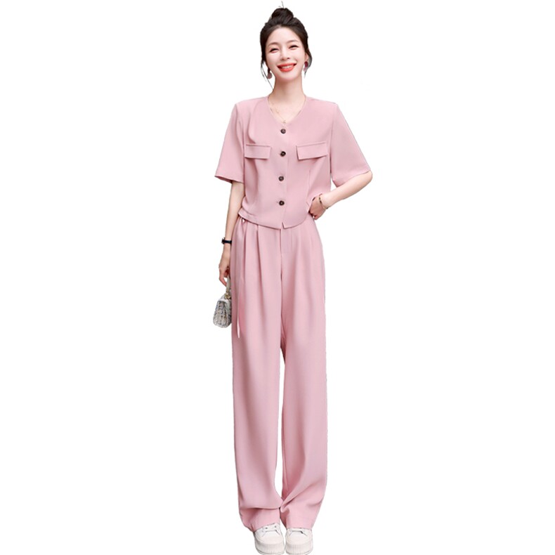 现货2023年新款两件套装女夏季时尚气质高级感休闲职业,女装套装/套裙,仟媚宠