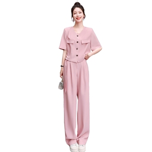 现货2023年新款两件套装女夏季时尚气质高级感休闲职业图片