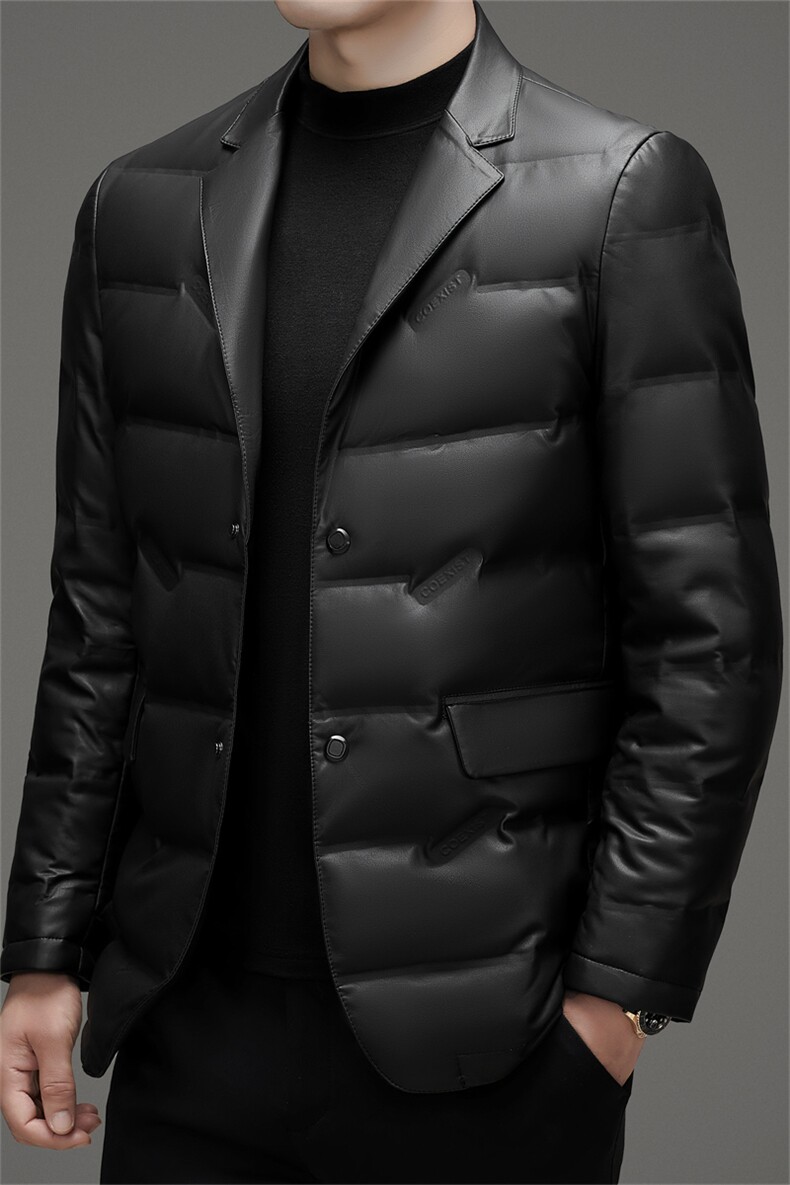 冬男士翻领时尚休闲皮衣羽绒服男外套潮流百搭上衣HD2108-P300,男装皮衣,星座1105-3